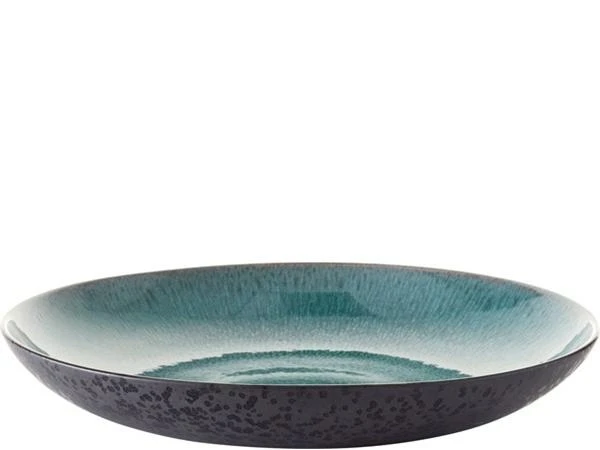 Bitz Fad Sort M. Grøn Glasur, Ø40 1 Bitz Fad Sort M. Grøn Glasur, Ø40