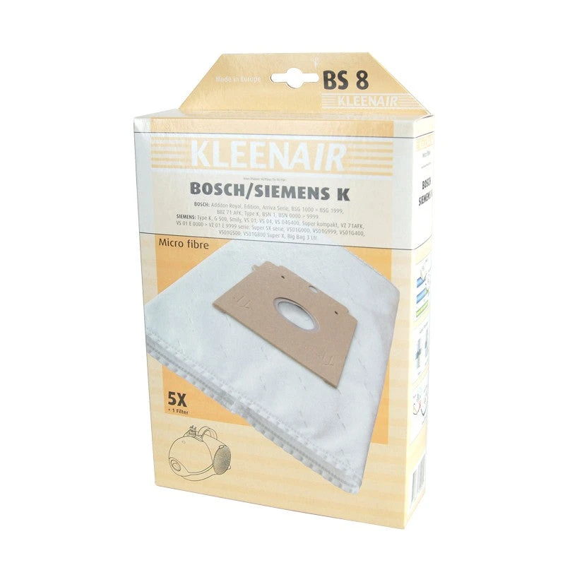 Kleenair Støvsugerposer BS8 Bosch/Siemens Type K 1 Kleenair Støvsugerposer BS8 Bosch/Siemens Type K