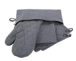 Bastian Tekstilsæt 6 Dele Grå/Blå Tern